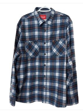 Coleman Men’s Blue Plaid SZ XL Flannel Shirt 100% Cotton Fabric Cabin Core Soft